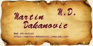 Martin Dakanović vizit kartica